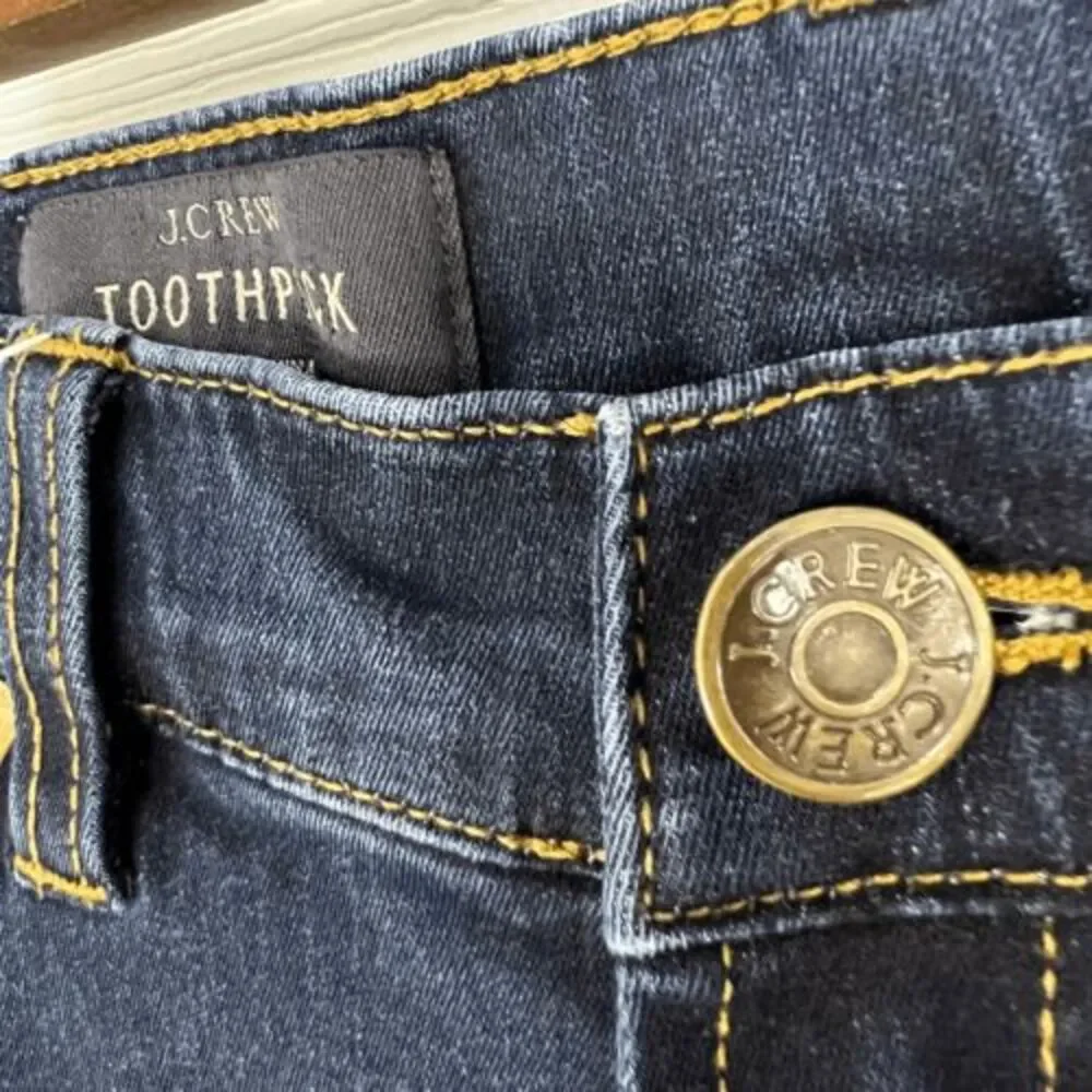 J.‎ Crew Dark Wash Mid Rise Toothpick Stretch Skinny Jeans Size 26